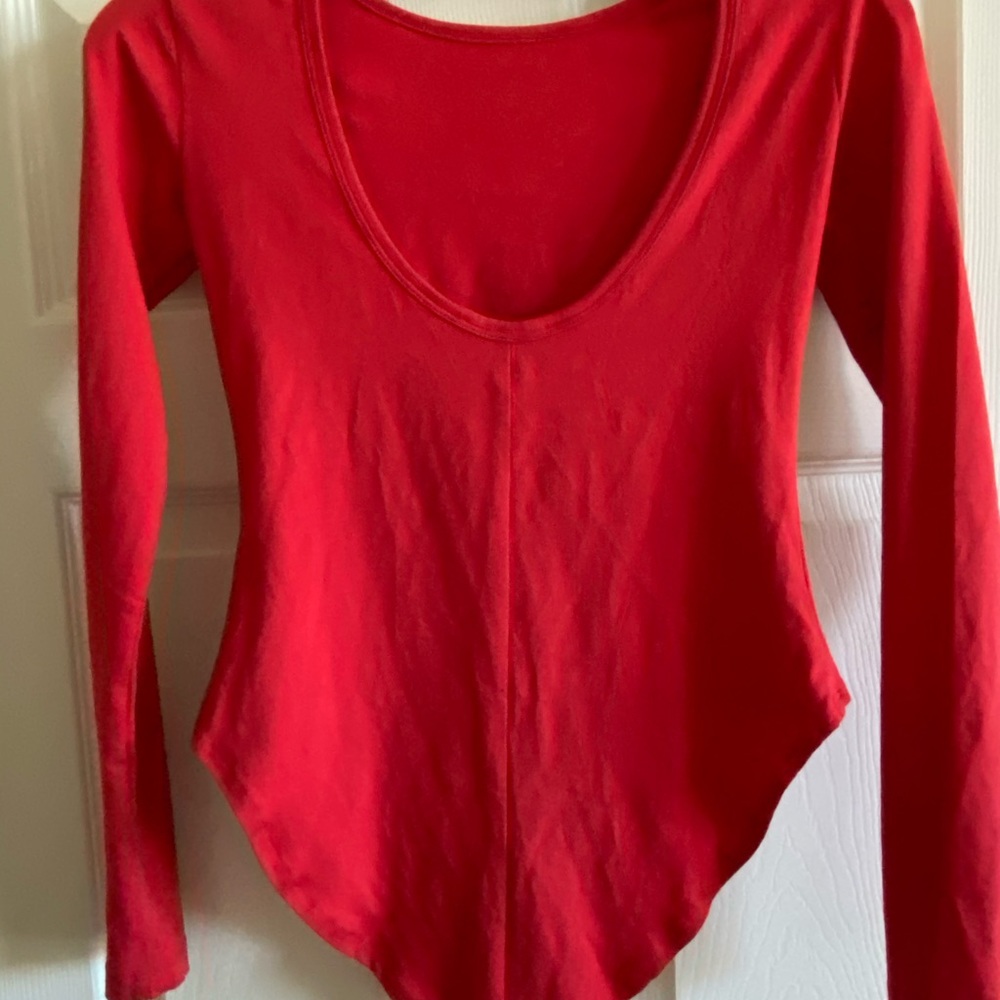 Red long sleeve bodysuit